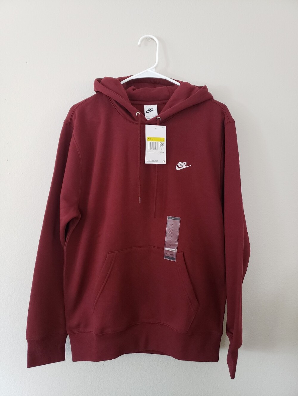 Nike Burgundy Pullover Hoodie with White Logo